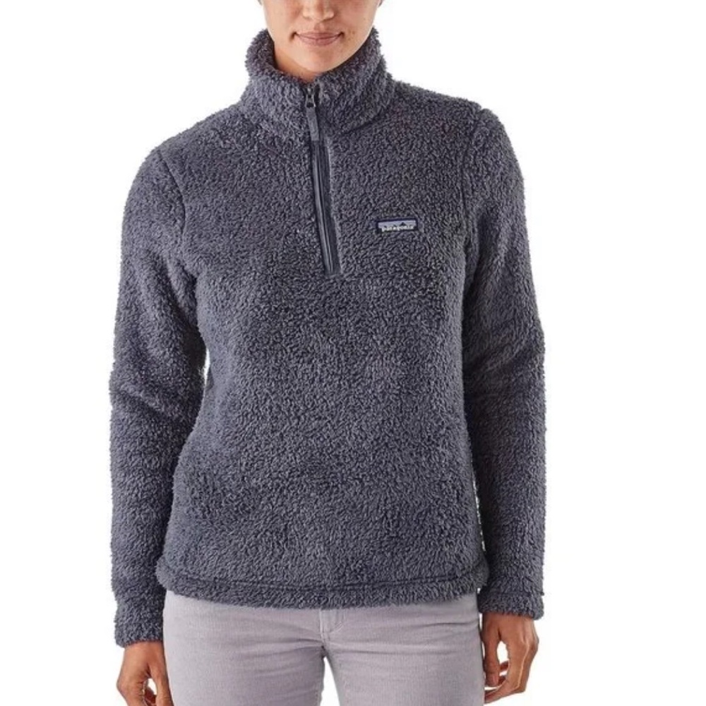 Patagonia Women’s 1/4 Zip Los Gatos Smolder Blue Soft Fleece Pullover L - Picture 3 of 15